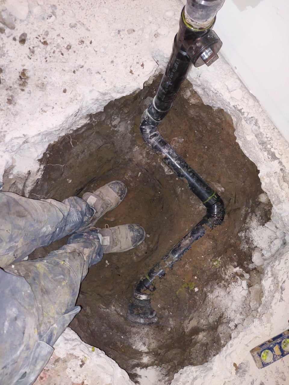 New sewer line being installed underground by EVCO